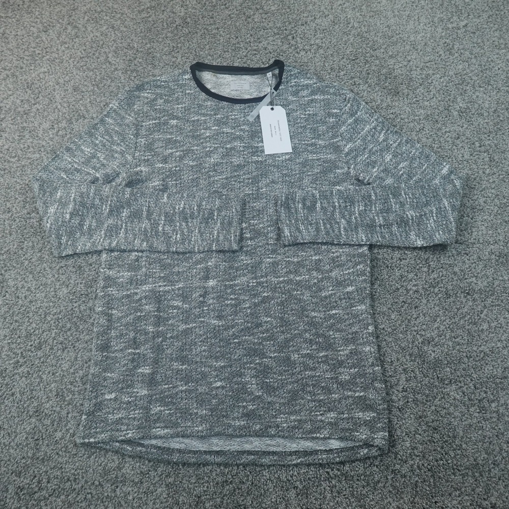 NEW 7 Diamonds Sweater Mens M Gray Blue Space Dye Marled Knit Crewneck Pullover